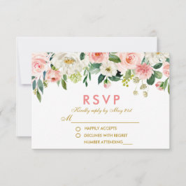Aquarellfarben Blütenrosa UAWG Wedding P RSVP Karte