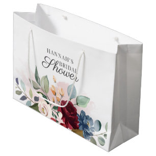 Aquarellfarben Blütenrot Rosa Brautparty Große Geschenktüte