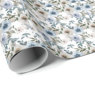 Aquarellfarben Blütenstaub Blau Blume Neck Tie Geschenkpapier