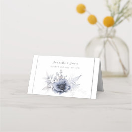 Aquarellfarben Bohemisch Blauer Blütenblume Platzkarte