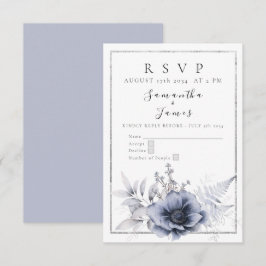 Aquarellfarben Bohemisch Blauer Blütenblume RSVP Karte