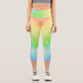 Aquarellfarben Capri Leggings