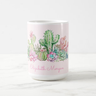 Aquarellfarben-Chic-Sukkulturen Kaffeetasse