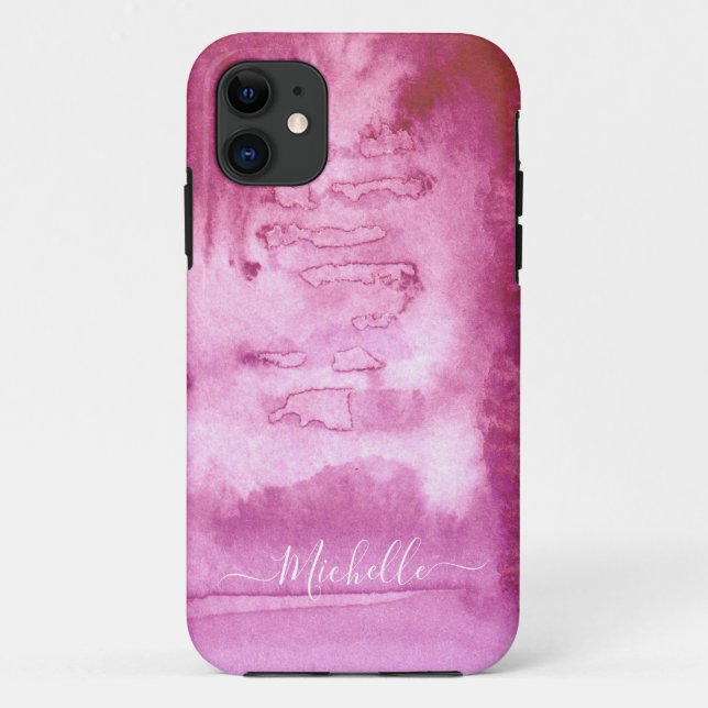 Aquarellfarben Cool Abstrakt Rosa Tinte Case-Mate  Case-Mate iPhone Hülle (Rückseite)