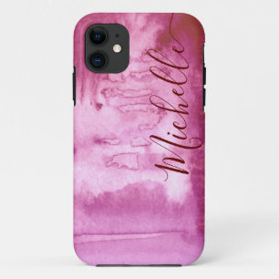 Aquarellfarben Cool Abstrakt Rosa Tinte Case-Mate  iPhone Hülle