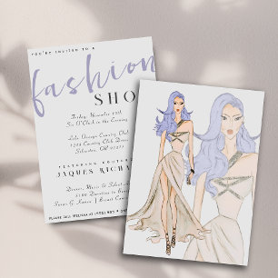 Aquarellfarben Couture Fashion Show Einladung