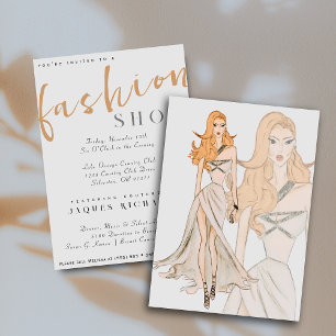 Aquarellfarben Couture Fashion Show Einladung