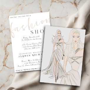Aquarellfarben Couture Fashion Show Einladung