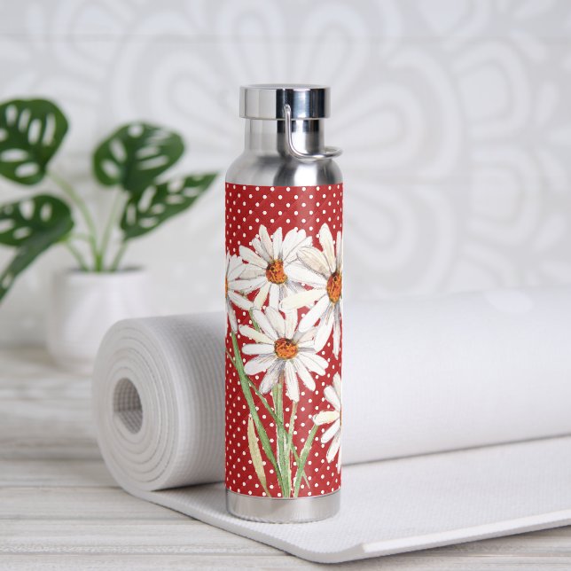 Aquarellfarben-Daisy-Bouquet auf gequilten Punkten Trinkflasche (Yoga)
