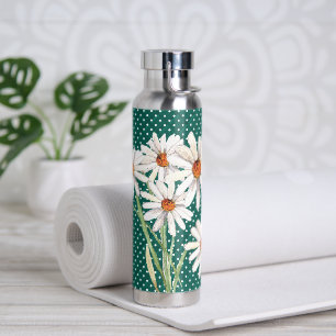 Aquarellfarben-Daisy-Bouquet auf gequilten Punkten Trinkflasche