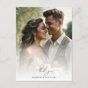 Aquarellfarben danke Ihnen Foto Hochzeit Postcard Postkarte