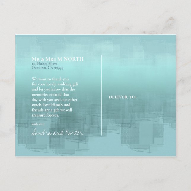 Aquarellfarben - Dankeschön an YouTeal ID774 Postkarte (Rückseite)