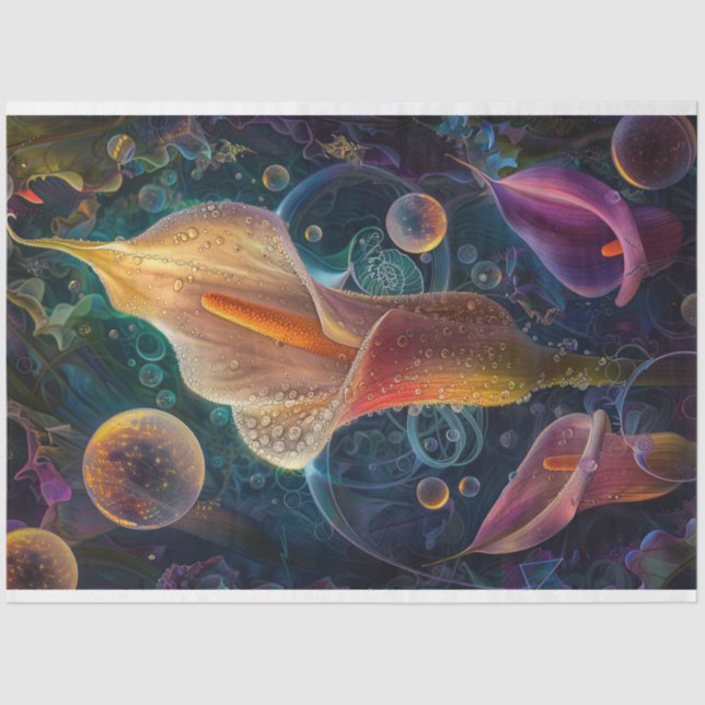 Aquarellfarben Die Blume von Calla Seidenpapier (Vorderseite)