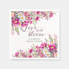 Aquarellfarben Die Liebe der hellrosa Blume befind Serviette