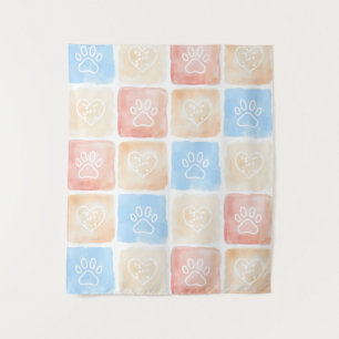 Aquarellfarben - Drucke und Herz in Schachteln Wandteppich