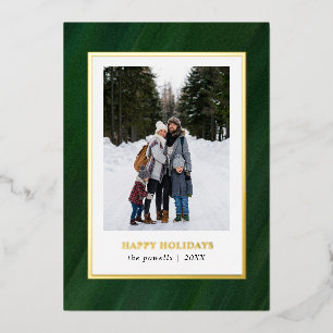 Aquarellfarben, dunkelgrüne Rahmen Foto Weihnachte Folien Feiertagskarte