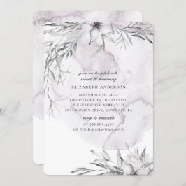 Aquarellfarben dusty floral Sweet 16. Blassene Blu Einladung