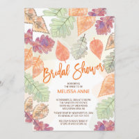 Aquarellfarben Fallende Blätter Bridal Dusche Einl