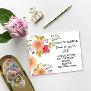 Aquarellfarben: Farbveränderung der Farbe orange Ankündigungspostkarte