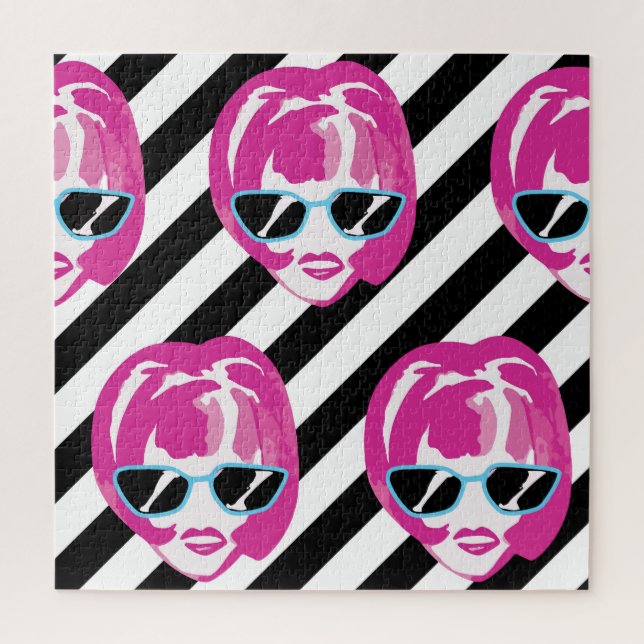 Aquarellfarben Fashion Girls Faces Muster Puzzle (Vertikal)