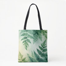 Aquarellfarben Fern Leaf Tote Tasche