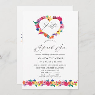 Aquarellfarben-Fiesta Sip and See Einladung