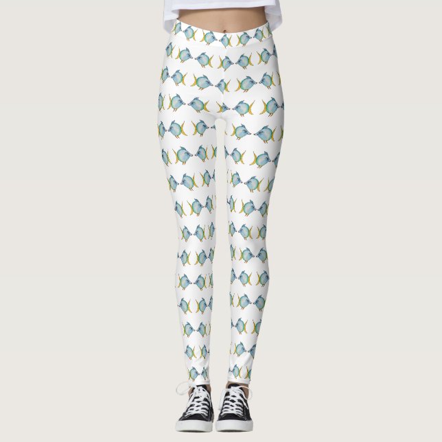 Aquarellfarben Fische Niedlich Zeichnend benutzerd Leggings (Vorderseite)