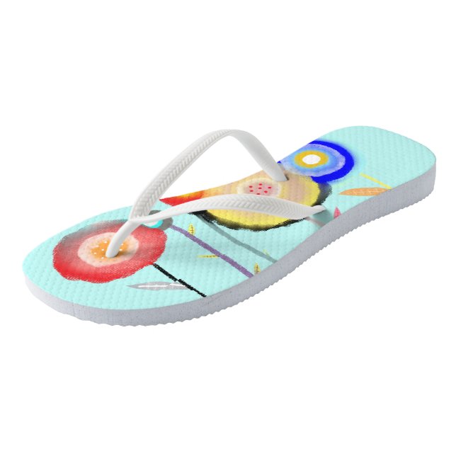 Aquarellfarben Flip Flops (Schrägansicht)