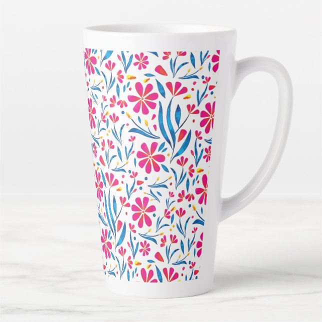Aquarellfarben Flora-Muster Milchtasse (Rechts)