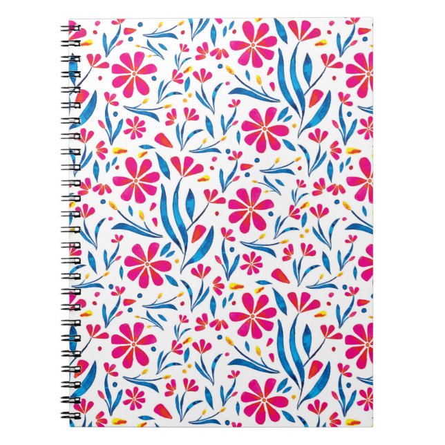 Aquarellfarben Flora-Muster Notizblock (Vorderseite)