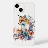 Aquarellfarben Floral Boho Chic ästhetische Fox Ar