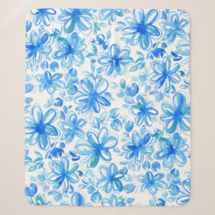 Aquarellfarben Floral Chintz Niedliches Muster Sherpadecke