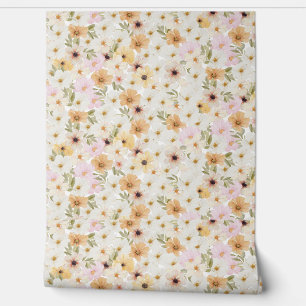 Aquarellfarben Floral Print Textrahieren Tapeten