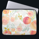 Aquarellfarben florales Muster Laptop SLeeve<br><div class="desc">Wasserfarben Peach Florals Muster Laptop-Sieb. Stilvolle Laptop-Hülle mit Aquarellbildern von Pfirsichen,  Blume und Blattwerk. Hell und fröhlich,  perfekt für jeden.</div>