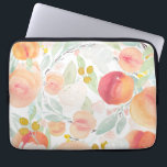 Aquarellfarben florales Muster Laptop SLeeve<br><div class="desc">Wasserfarben Peach Florals Muster Laptop-Sieb. Stilvolle Laptop-Hülle mit Aquarellbildern von Pfirsichen,  Blume und Blattwerk. Hell und fröhlich,  perfekt für jeden.</div>