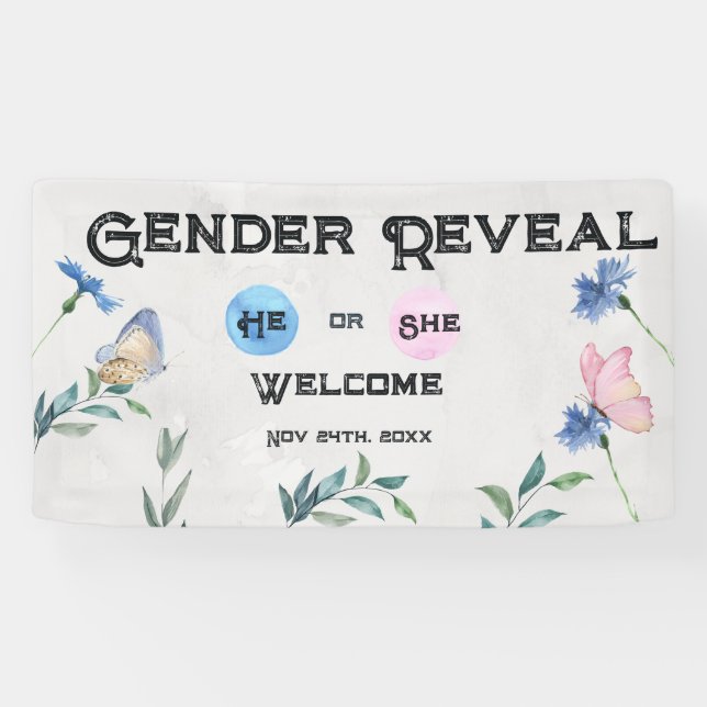 Aquarellfarben, florenrosa oder blau banner (Horizontal)