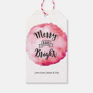 Aquarellfarben fröhliche und helle Weihnachtsgesch Geschenkanhänger