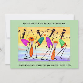 Aquarellfarben für Glück Einladung