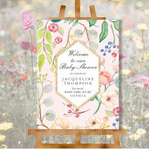 Aquarellfarben Geometrische Blume Poster