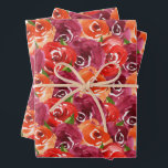 Aquarellfarben Geschenkpapier Set<br><div class="desc">Drei Blätter Packpapier mit schönen,  hellen Aquarellfarben Blume in Rot,  Orange,  lila dunkler Farbe und grünen Blätter. PASSENDE Artikel in unserem Geschäft.</div>