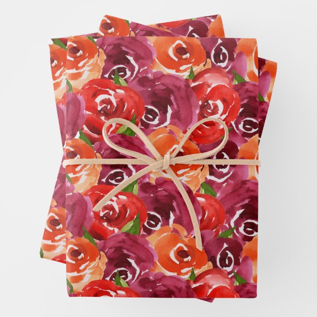 Aquarellfarben Geschenkpapier Set (Beispiel)