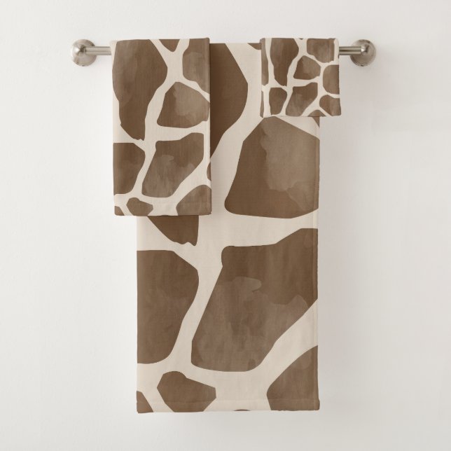Aquarellfarben Giraffe Tierisches Muster Badhandtuch Set (Insitu)