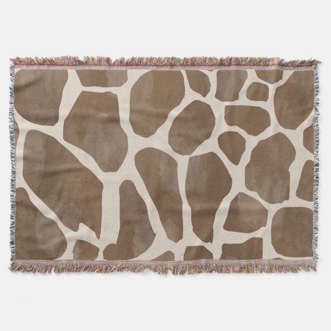 Aquarellfarben Giraffe Tierisches Muster Decke (Vorderseite)
