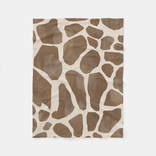 Aquarellfarben Giraffe Tierisches Muster Fleecedecke (Vorderseite)
