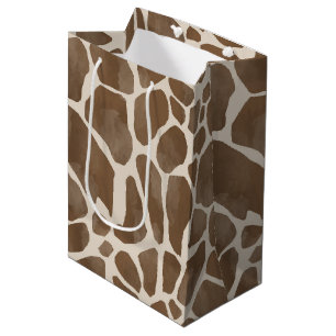 Aquarellfarben Giraffe Tierisches Muster Mittlere Geschenktüte