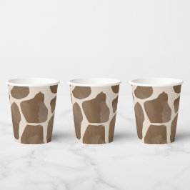 Aquarellfarben Giraffe Tierisches Muster Pappbecher