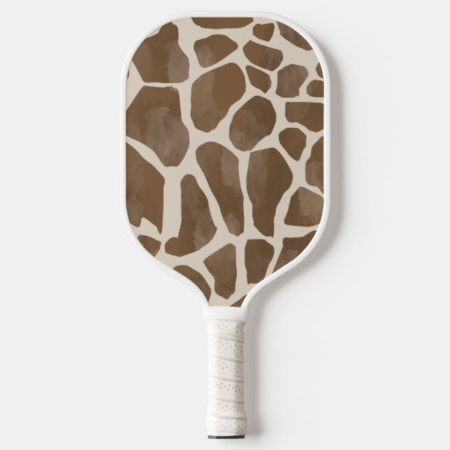 Aquarellfarben Giraffe Tierisches Muster Pickleball Schläger (Vorderseite)