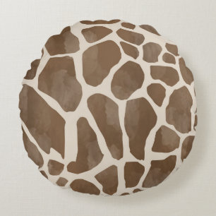 Aquarellfarben Giraffe Tierisches Muster Rundes Kissen