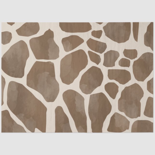 Aquarellfarben Giraffe Tierisches Muster Seidenpapier (Vorderseite)