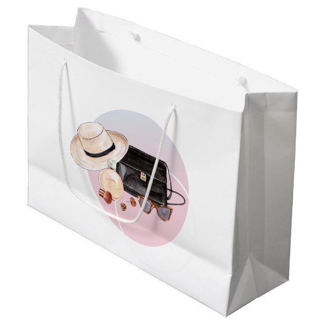 Aquarellfarben Große Geschenktüte (Vorderseite Schrägansicht)